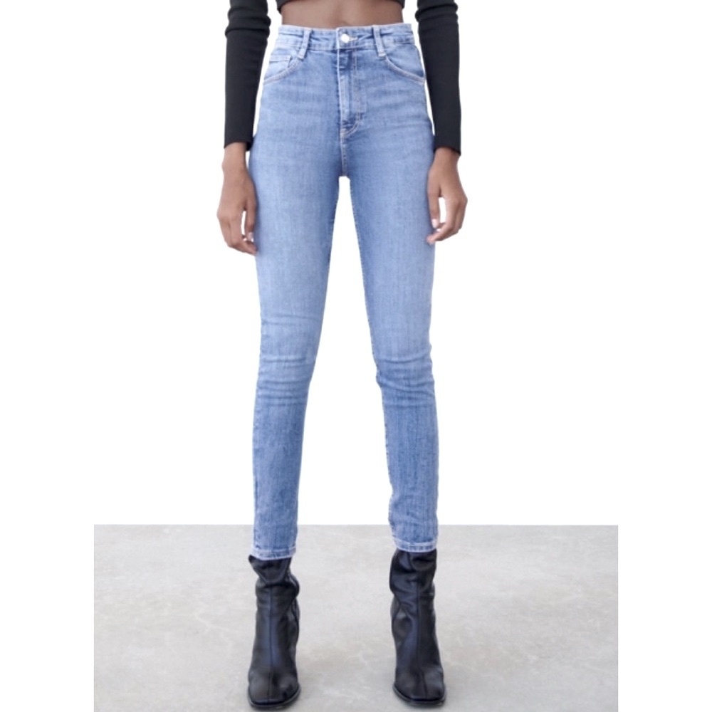 Zara Hi Rise Stretch Skinny Denim Jeans - Picture 1 of 6